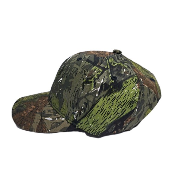 Green Camo Hat Cap Woods Tree Leaves Hunting USA Headwear Strapback Adjustable - Picture 3 of 7